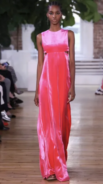 *VALENTINO* $9600 Runway Pink Velvet Cutout Gown New IT 40