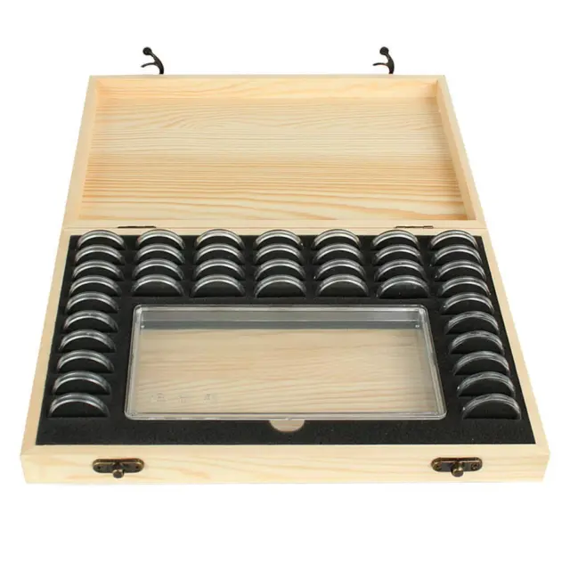 Wood Coins Display Storage Box Collectible Case For Certified Coin
