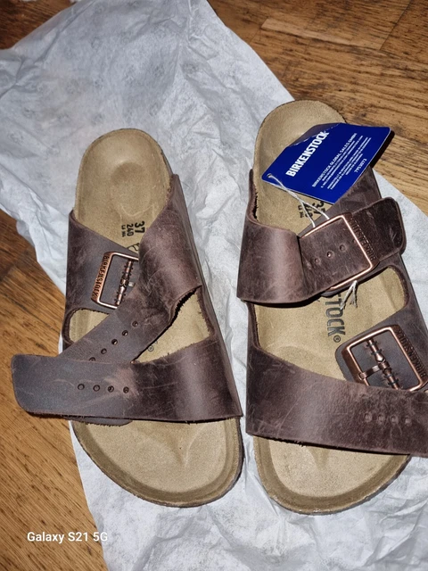 BRAND NEW BIRKENSTOCK arizona Brown Leather Sandals size 37 UK 4