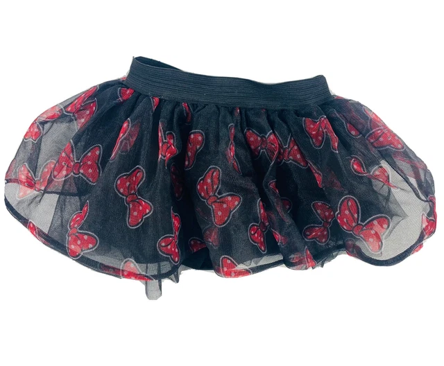 Disney Jr. Minnie Mouse Tutu, Child's 12M Black w Red Bows Costume Halloween