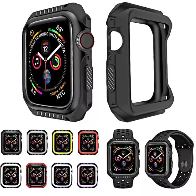 Cover für Apple Watch 5 4 3 2 1 Schutzhülle Bumper Silikon Sport 44 42 40 38 MM