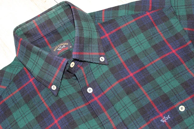 MENS PAUL&SHARK Long Sleeve Wool Check Shirt Size L