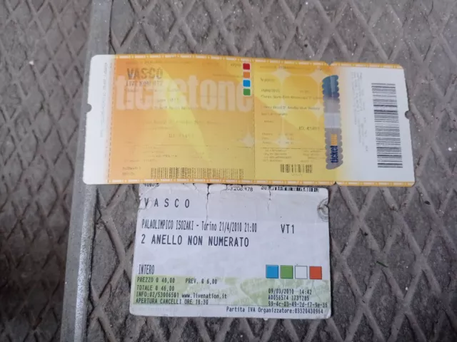 Biglietto Vasco Rossi live kom 013 + tour 2010 Torino