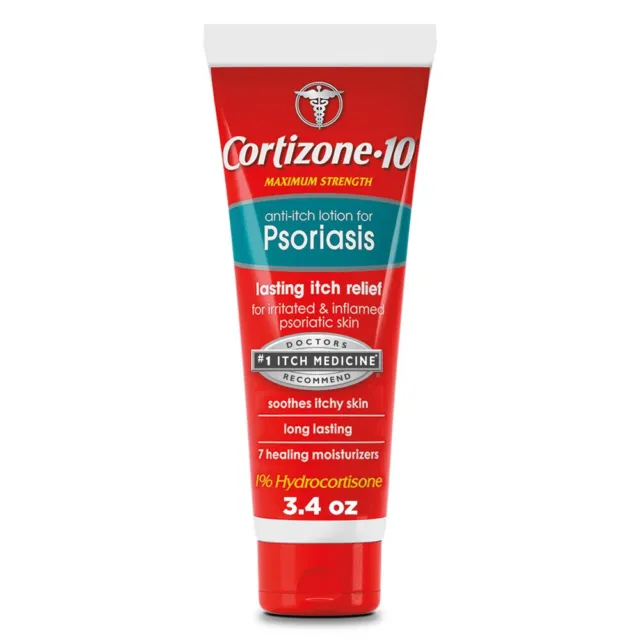 Cortizone 10 Anti-Itch Psoriasis Lotion 7 Healing Moisturizers Long Last 3.4 Oz