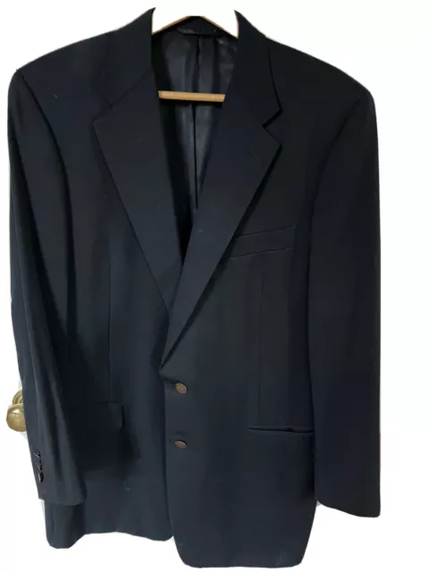 HICKEY-FREEMAN COLLECTION Mens Wool Cashmere Classic Navy Jacket Blazer 44L