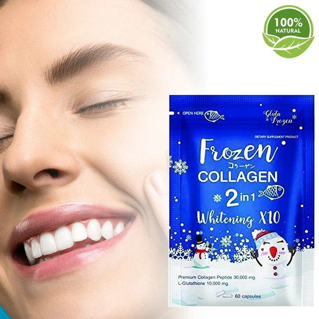 Frozen Collagen 2 in 1 Whitening x 10 L-Glutathione Vitamin Mineral Rich Capsule