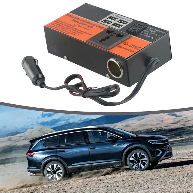 Onduleur Voiture Portable 1000W - Convertisseur DC 24V En AC 220V - 2 Prises USB - Pour Ordinateur, Appareils électroniques En Voiture - Protections Intégrées