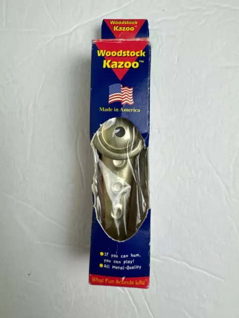 Vintage Metal Red Woodstock Kazoo Small Musical Instrument  in Cute Old Box