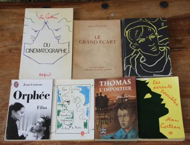 JEAN COCTEAU - LOT DE 7 LIVRES - POCHE / BELFOND - DE 1954 à 1988 - BON ETAT