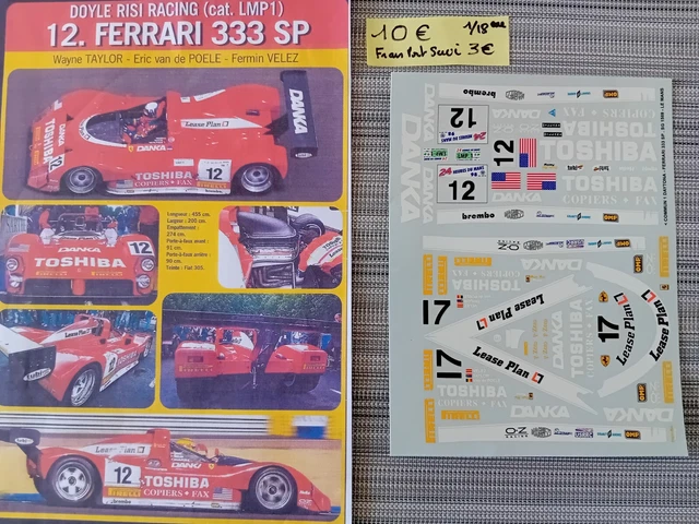 decalcomanie decals 1/43 Colorado Plaques 24h du Mans 1995 à 97