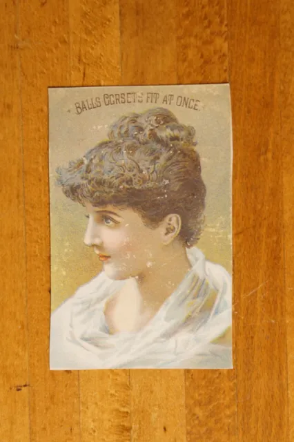 Victorian Trade Card Ball's Corsets I.L. Cady Dry Goods Marshalltown IA