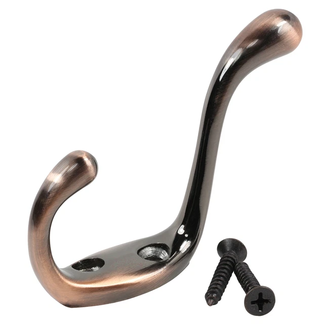 Rok Hardware Heavy Duty Coat Hook, 3-1/2", Brushed Antique Copper