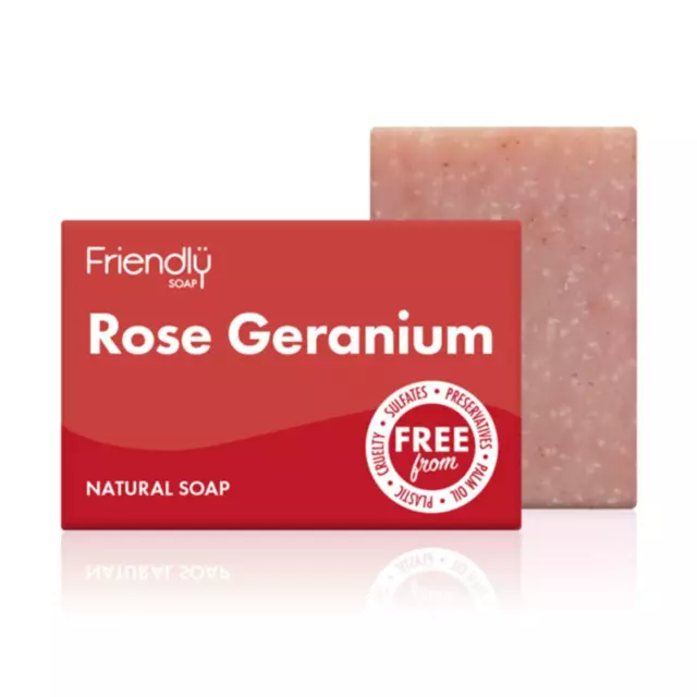 💚 Friendly Soap Natural Rose Geranium Soap 95g