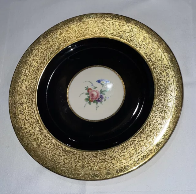 Vintage Syracuse China Old Ivory Floral OPCO Gold Encrusted Dinner Plate 10.5”