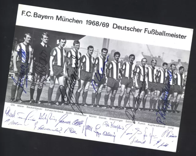 FC BAYERN MÜNCHEN 1968/69  * 6 x original signiert * Deutscher Fussballmeister