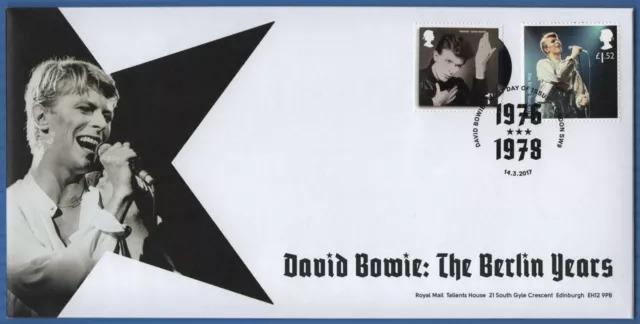 GB. FDC. David Bowie: The Berlin Years. 2017. London SW9. Royal Mail