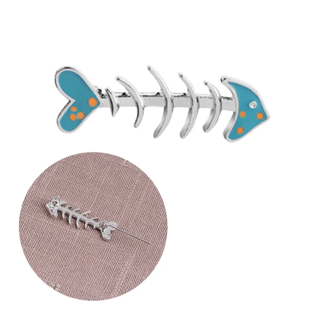 Broche Rétro Poisson En émail Coloré Avec Relief Et œil Cristal - Modèle 5251, Bon état