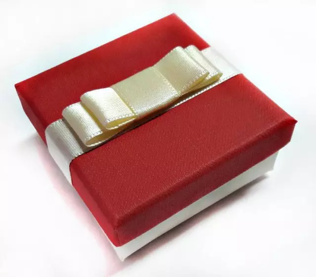 Schmucketui rot gelb Schmuckbox Etui Geschenkverpackung Schmuck-Schachtel sk162