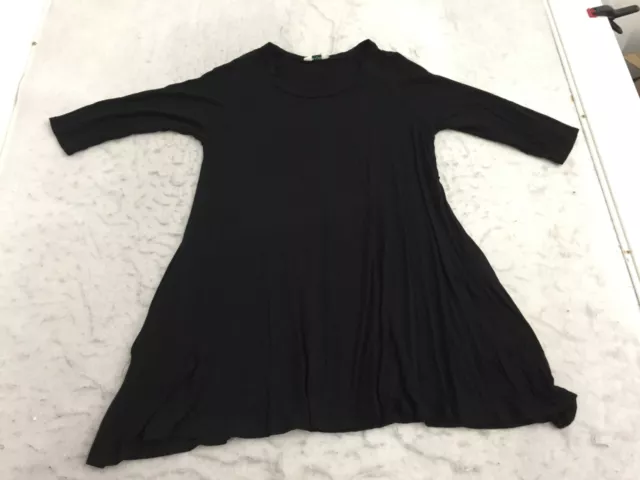 Eloges Shirt Dress Womens L Large Black Long Sleeve Crew Neck Pockets Wide