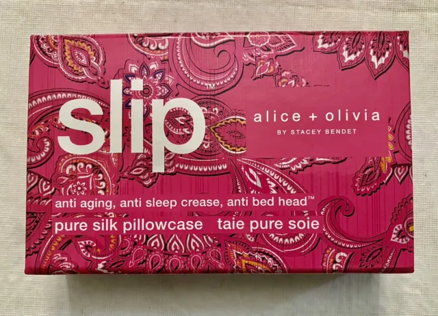 Slip x Alice + Olivia Pure Silk Pillowcase King 20" x 36" Spring Paisley New NIB