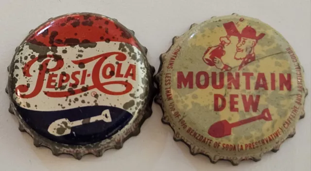 Pepsi-Cola & Mountain Dew Cork Lined Soda Bottle Caps; Washington DC - Used