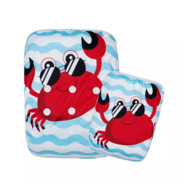 KaWaii Baby One Size Adjustable Baby Cloth Swim Diaper Unisex 10-40 lbs
