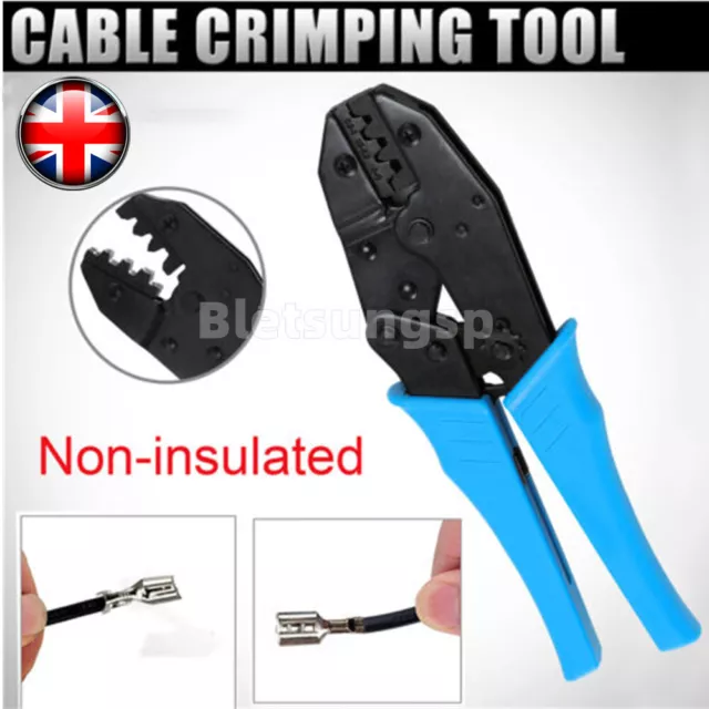 Ratchet Crimper Electrical Cable Wire Plier Crimping Tool for Non-Pre-Insulated