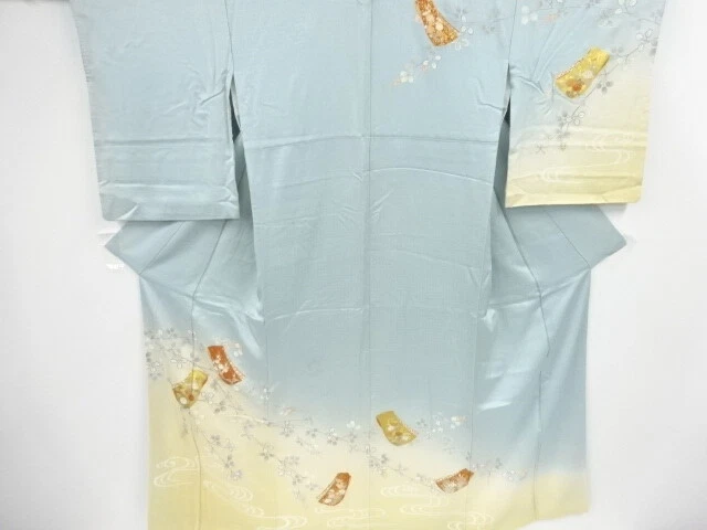 39577# Japanese Kimono / Kimono / Embroidery / Flower & Tagasode Pattern