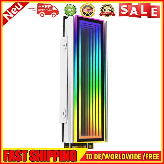 M.2 Nvme dissipatore di calore 5 V 3 PIN ARGB refrigeratore SSD AURA sincronizzazione per M.2 2280 (bianco)