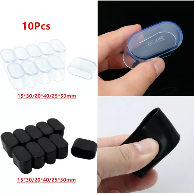 10Pcs Oval Shape Furniture Foot Chair Leg End Caps Covers Tips Floor Protectors