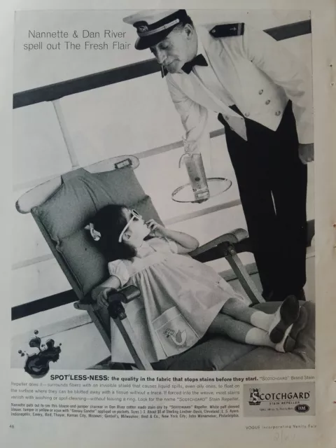 1961 Scotchgard Staying Repellente Bambine Nannette Abito Sole Navicella Ad