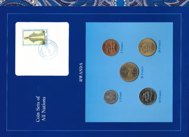 Coin Sets of All Nations Rwanda UNC 1977-1987 50,20 Francs 1977 1,10 Francs 1985