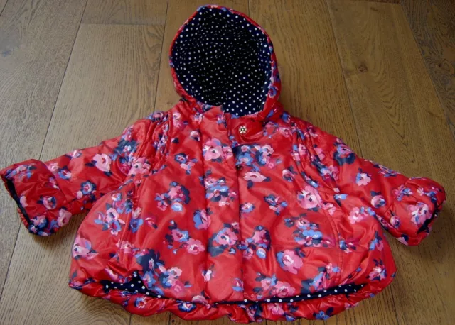 Catimini French Baby Girls Hooded Padded Jacket Sz 12 Months Like New