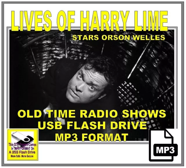 LIVES OF HARRY LIME 52 Choice Oldtime Radio Shows MP3 OTR On USB Flash Drive