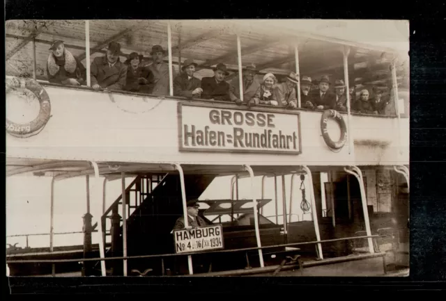 AK Hamburg Große Hafenrundfahrt 1934,  Kleinformat