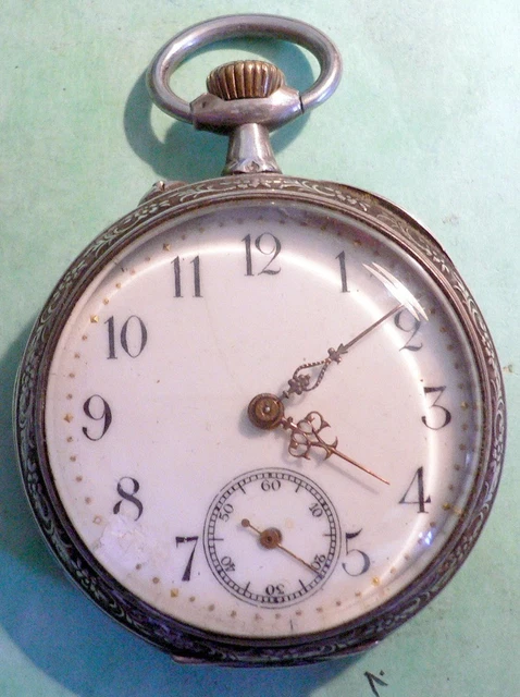 Montre à Gousset Ancienne En Argent – Ne Fonctionne Pas – Pour Pièces Ou Restauration