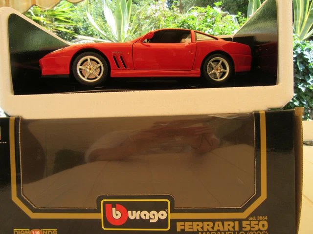 Miniature Burago 1:18 - Ferrari 550 Maranello 1996 - Jaune - Occasion
