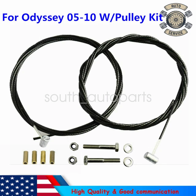 2Pcs Sliding Door Cable Repair For Honda Odyssey 2005-2010 W/Pulley Rebuild Kit