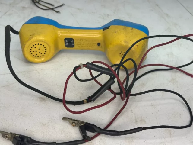 Vintage Harris Dracon Lineman's Phone Blue Yellow TS21 Test Set/ Butt Set extras