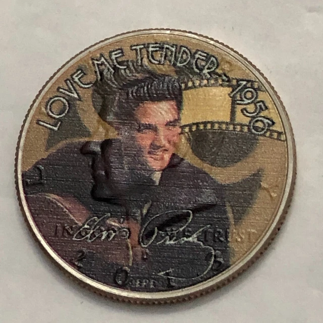 Colorized Kennedy half dollar. ELVIS PRESLEY. LOVE ME TENDER. 1956  #113