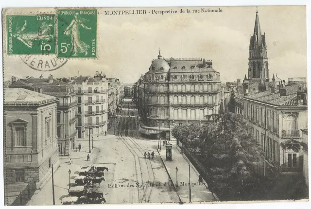 CARTE POSTALE - DPT 34 - MONTPELLIER - Perspective de la Rue Nationale