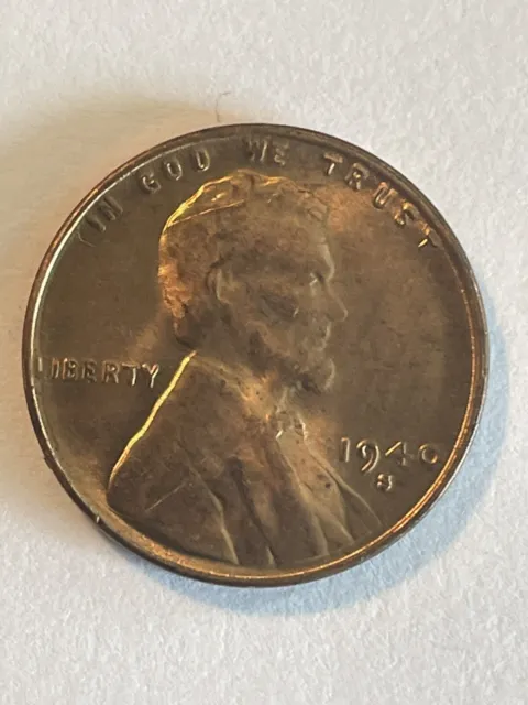 1940-S Lincoln Wheat Cent Major Obverse Die Cracks In Head And Lower ShouLder AU 11