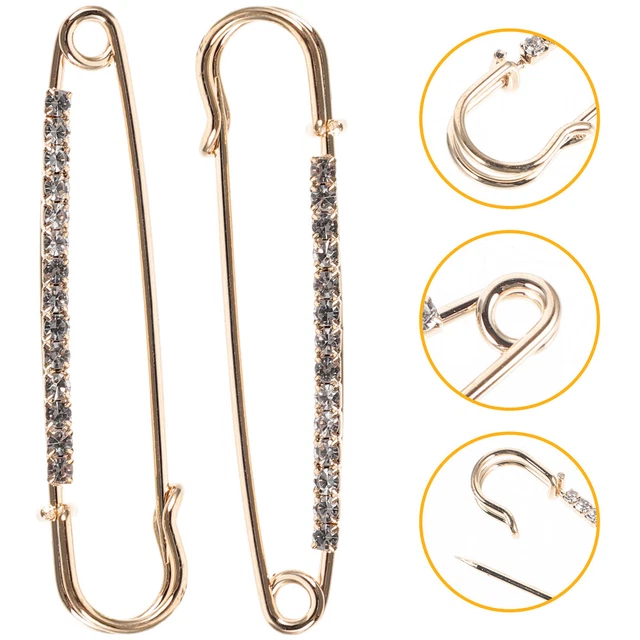 12 piezas Camisa de vestir de hierro clips Pin de seguridad multifunción dorado