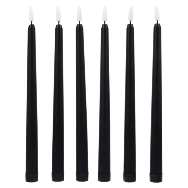 6 Pcs Plastik Lange Stabkerzenlichter Schwarze Kerzenhalter