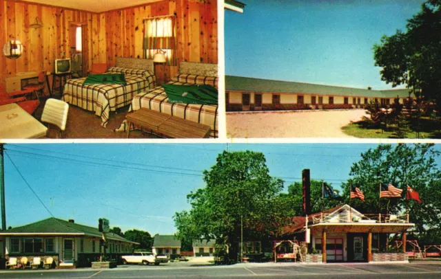 Postcard MI Mackinaw City Michigan Hayes Motel Multi View Vintage PC H1461