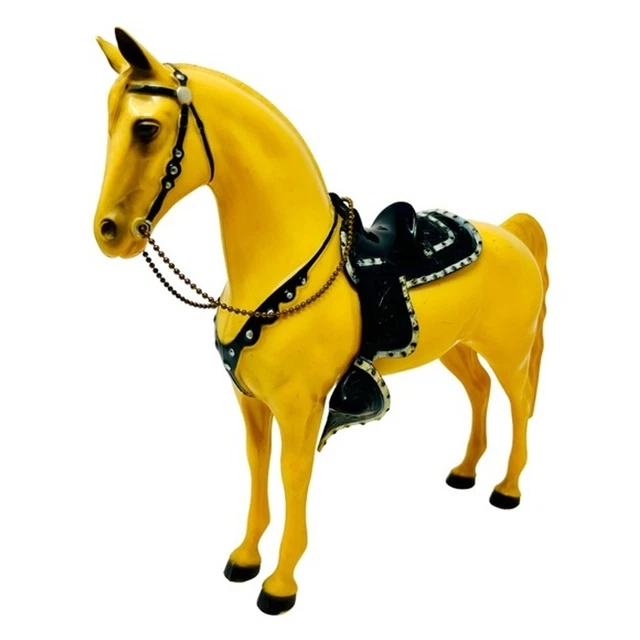 HARTLAND Vintage 1950s 10" Glossy Palomino Western Horse Pony Metal Reins Saddle