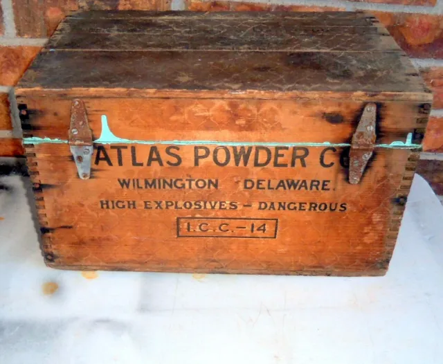 Antique Atlas Powder Co Explosive Gelatin Wooden Box Lid 2