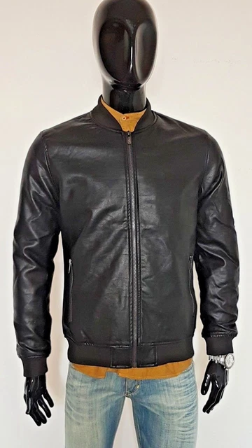 giubbotto uomo Chiodo Bomber Biker eco pelle giacca corta nero Invernale Casual