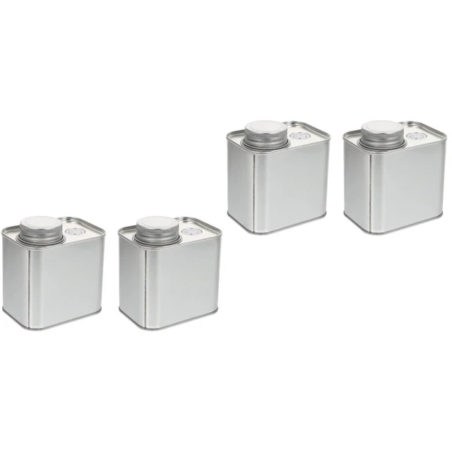 4 piezas lata de grano de café en polvo chapa blanca contenedor de almacenamiento Silver