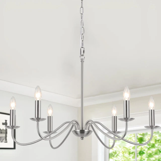 Lustre Industriel Vintage SEYLUMIERE – Suspension Design Blanc Et Chrome – Occasion